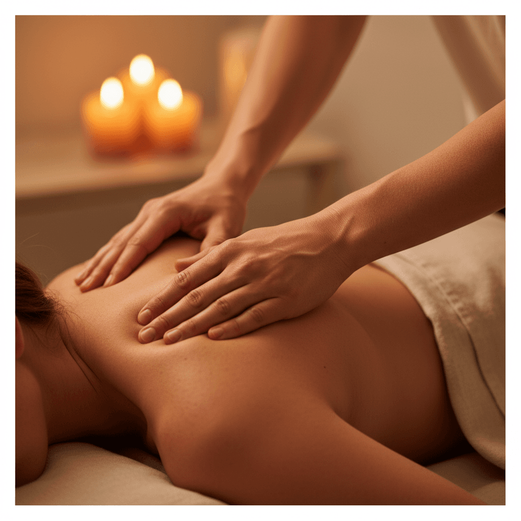 Massage therapist performing deep tissue work